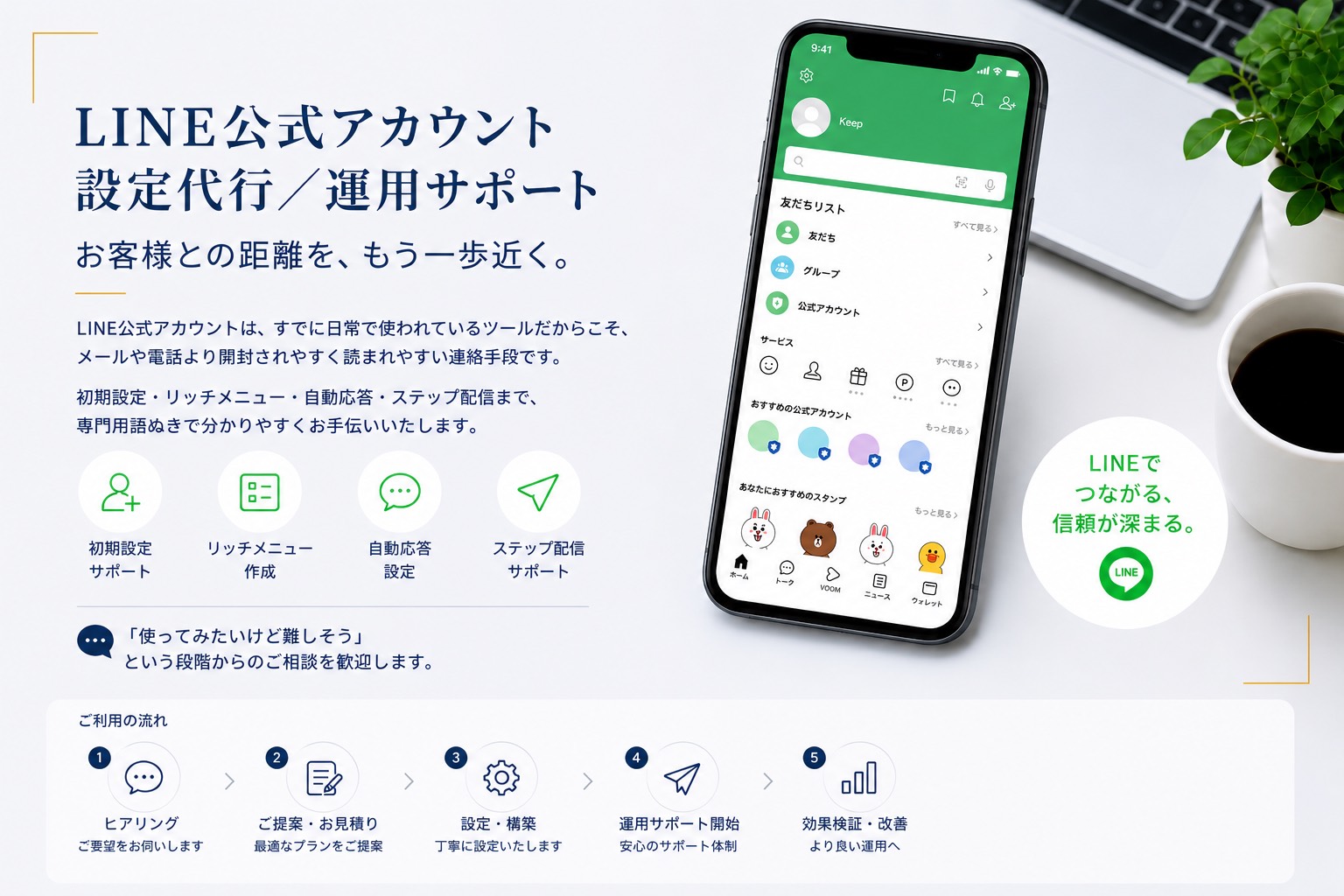LINE公式アカウント 設定代行／運用サポート